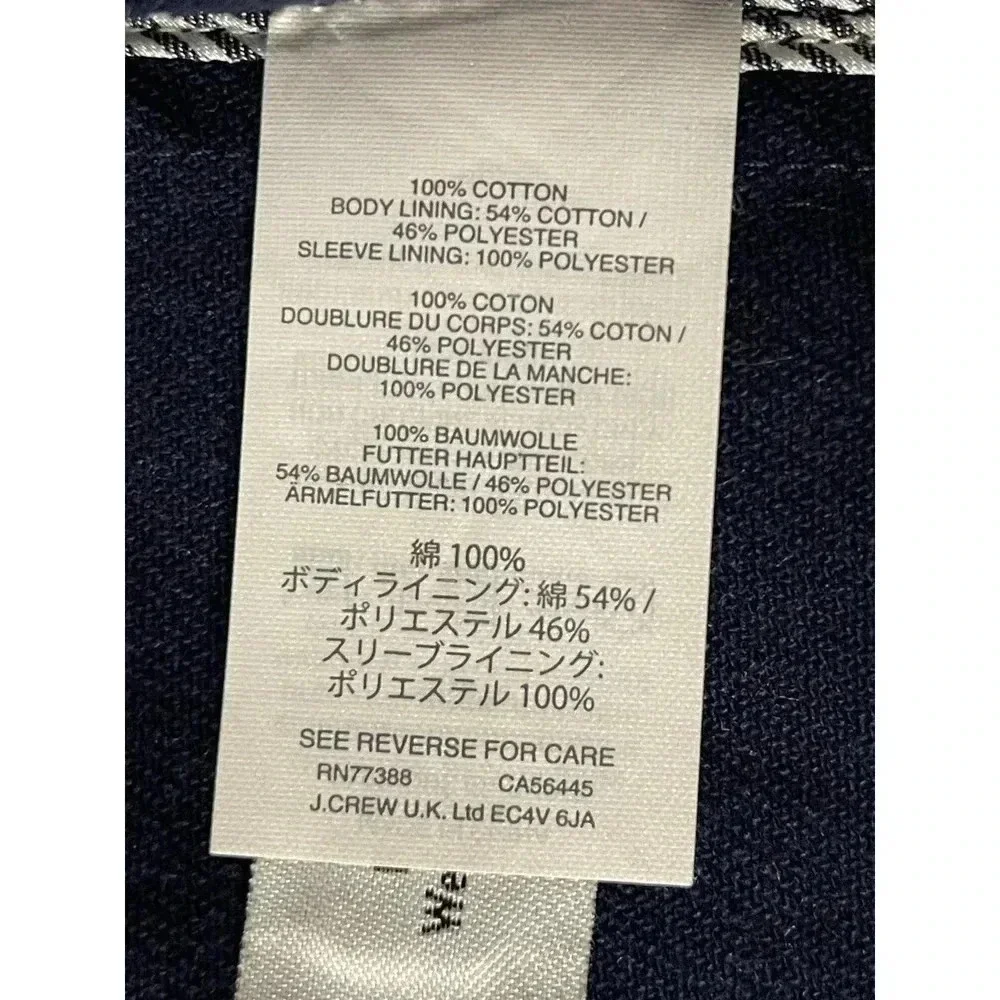 J Crew Heavyweight  Cotton Peacoat size 6 Navy Twill preppy nautical - Picture 10 of 12